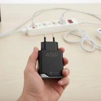 FORCELL F-ENERGY GaN III B245202(1A1C) itin plonas kelioninis įkroviklis 1 x Type C + 1 x USB A PD QC4.0 3A 45W juodas