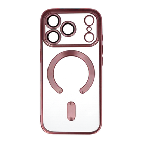 Metallic Magsafe dėklas iPhone 17 rožinis