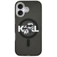 KARL LAGERFELD dėklas telefonui IPHONE 17, suderinamas su magnetiniu MagSafe (KLHMP17SHGKCGKBK, IML Glitter k&C Sketch Logo) juodas