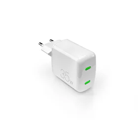 Puro MiniPro 35W GaN 2xUSB-C sieninis įkroviklis - baltas