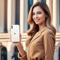 Crystal Glitter dėklas Iphone 11 sidabrinis