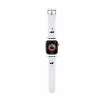 Karl Lagerfeld 3D Rubber Karl&Choupette Heads dirželis for Apple Watch 42/44/45/49mm - baltas