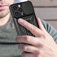 Hybrid Armor Camshield dėklas telefonui Realme 10 Pro šarvuotas dėklas su kameros dangteliu juodas