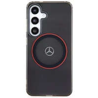 Mercedes dvigubo sluoksnio W Magnetinis dėklas telefonui Samsung Galaxy S24 - juodas