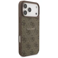 GUESS dėklas telefonui IPHONE 17 Pro Max, suderinamas su MagSafe GUHMP17XG4GFRW (PU 4G Ring Classic Logo) rudas