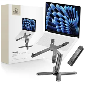 Tech-Protect ULS200 universalus stovas nešiojamiesiems kompiuteriams iki 16" - pilkas