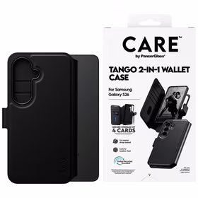 CARE by PanzerGlass Tango 2in1 Wallet dėklas Samsung Galaxy S26 - juodas