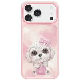 Nimmy Big Eyed Pet 2.0 Šuns dėklas telefonui iPhone 17 Pro - rožinė