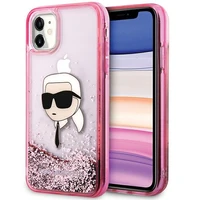 Karl Lagerfeld blizgus Karl Head dėklas iPhone 11/XR - rožinis