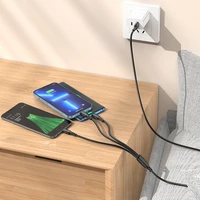 Borofone Kabelis BX71 3 in 1 - USB-C, Micro USB, Lightning - 2A, 1 metras - juodas