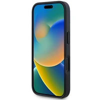 AMG odinis įspaustų linijų juodas logotipas iPhone 16 dėklas - juodas