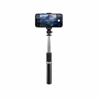Crong SelfieGo Lite – Compact Bluetooth Selfie Stick Tripod (juodas)