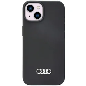 Audi silikoninis dėklas telefonui iPhone 14 6.1" juodas/juodas kietas dėklas AU-LSRIP14-Q3/D1-BK