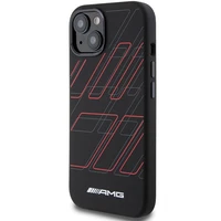 AMG silikoninis didelių rombų rašto magnetinis dėklas telefonui iPhone 15 Plus / 14 Plus - juodas