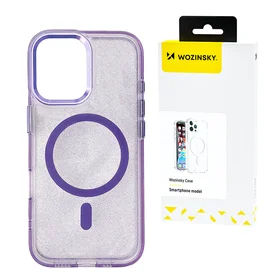 Wozinsky Blizgus dėklas su Magnetiniu Samsung Galaxy S25 - Violetinis su Blizgučiais