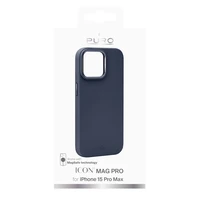 Puro Icon Mag Pro magnetinis silikoninis dėklas telefonui iPhone 15 Pro Max - tamsiai mėlynas