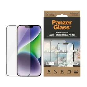 PanzerGlass itin platus antibakterinis apsauginis stiklas su atspindžių filtru ir pozicionieriumi iPhone 14 Plus / 13 Pro Max