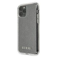 Guess GUHCN65PCGLSI iPhone 11 Pro Max sidabriškas kietasis dėklas Glitter
