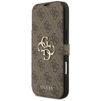 Guess Book 4G Metal Logo dėklas telefonui iPhone 17 Pro Max - rudas