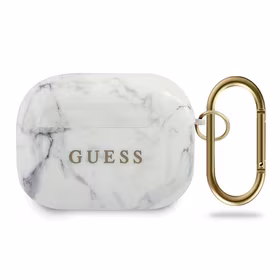 Guess GUACAPTPUMAWH AirPods Pro dėklas baltas Marble Collection