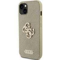 Guess Perforated 4G Glitter Dėklas telefonui iPhone 15 - auksinis
