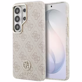 Guess dėklas 4G Rhinestone Round Logo MagSafe for Samsung Galaxy S26 Ultra rožinis