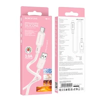 Borofone kabelis BX94 Crystal spalva - USB į Typ C - 3A 1 metras šviesiai rožinis