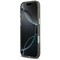 Guess IML Blizgučių Gėlių Trikampis Magnetinis dėklas telefonui iPhone Air - juoda