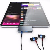 HUB Tech-Protect V6 4in1 USB-C - USB-A 3.0 / USB-C PD100W / HDMI / mini jack 3.5mm - pilkas