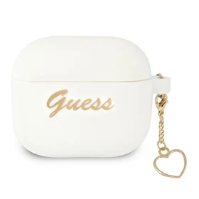 Guess GUA3LSCHSH AirPods 3 dėklas baltas silikoninis Charm Heart kolekcija