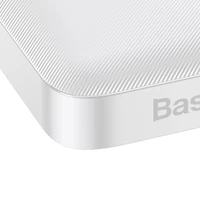 Baseus Bipow išorinė baterija su ekranu 10000mAh 15W balta (Overseas Edition) + USB-A - Micro USB kabelis 0.25m baltas (PPBD050002)