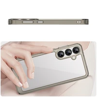 Kosminis dėklas Samsung Galaxy A36 su lanksčiu rėmeliu - pusiau permatomas, juodas