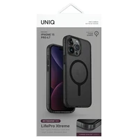 Uniq LifePro Xtreme Magnetinis įkrovimo dėklas iPhone 15 Pro Max telefonui - juodas