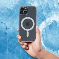 FROST MAG COVER dėklas telefonui su kameros apsauga, suderinamas su MagSafe, skirtas IPHONE 11 Pro, šerkšninė skaidri