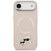 Karl Lagerfeld Karl & Choupette Pins Magnetinis dėklas telefonui iPhone Air - rožinis