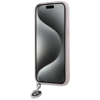 Karl Lagerfeld Saffiano Rhinestones & Charm dėklas telefonui iPhone 15 / 14 / 13 - rožinis