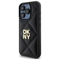 DKNY Quilted Stack Logo dėklas telefonui iPhone 15 Pro - juodas