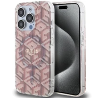 Guess IML GCube Magnetinis dėklas iPhone 15 Pro - rožinis