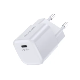 "Choetech" PD5007 USB-C PD 30W GaN sieninis įkroviklis - baltas