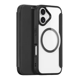 Dux Ducis Skin X Pro iPhone 17 dėklas su pinigine, suderinamas su MagSafe - juodas
