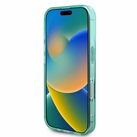 Guess IML Rhinestones Magnetinis dėklas telefonui iPhone 16 Plus - žalias