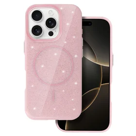 Magnetinis Itin Plonas Blizgus dėklas Iphone 13 Pro šviesiai rožinė