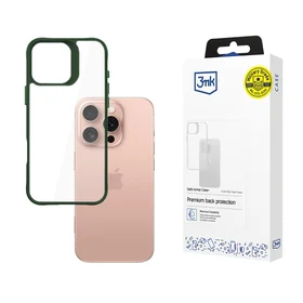 3mk Satin Armor dėklas telefonui Green Apple iPhone 16 Pro – skaidrus