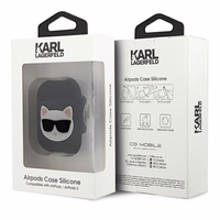 KARL LAGERFELD KLACA2SILCHBK AIRPODS 1/2 dėklas juodas SILICONE CHOUPETTE