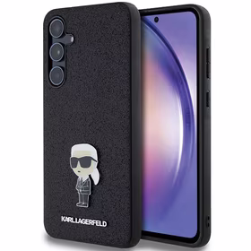 Karl Lagerfeld Fiksuotas Blizgus Ikonik Logotipas Metal Pin dėklas Samsung Galaxy A55 - juodas