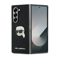 Karl Lagerfeld Saffiano monogramos galvos ženklo dėklas telefonui Samsung Galaxy Z Fold 6 - juoda