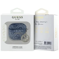 Guess 4G Strass Charm dėklas AirPods 4 - mėlynas