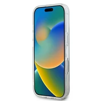 DKNY Kartotinis tekstūros raštas su juostele iPhone 16 Pro Dėklas telefonui - juodas