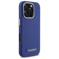 Karl Lagerfeld FW Metal Plate Magnetinis dėklas telefonui iPhone 16 Pro Max - mėlynas