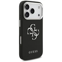 Guess Grained Big 4G Classic Logo dėklas telefonui iPhone 17 Pro - juodas